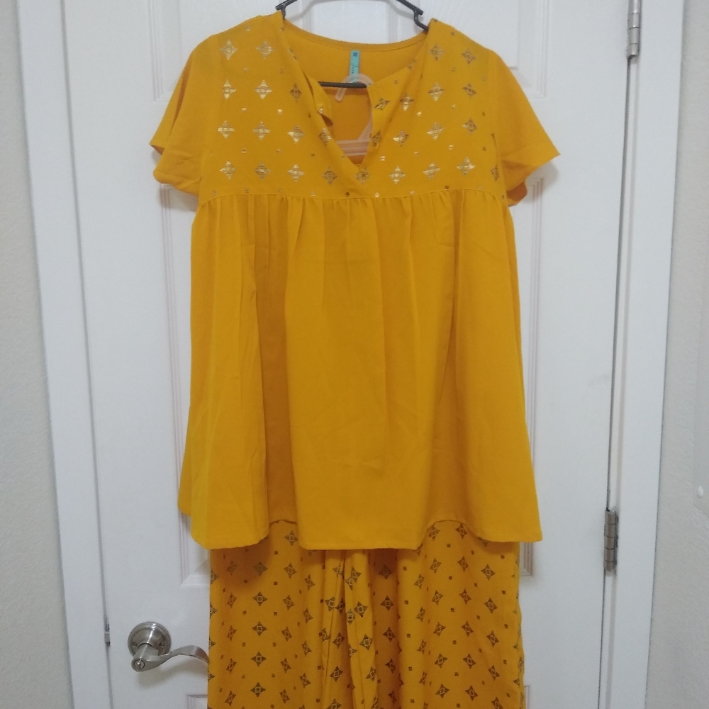 Orange Pant and Top Set